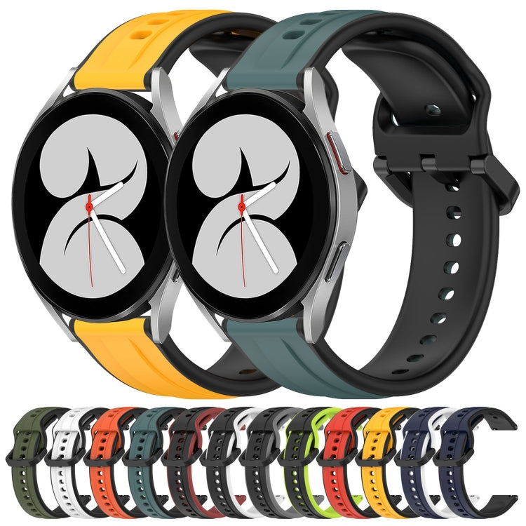For Samsung Galaxy Watch 4 40mm 20mm Convex Loop Two-Color Silicone Watch Band
