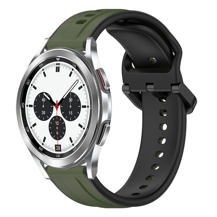 For Samsung  Galaxy Watch 4 Classic 42mm 20mm Convex Loop Two-Color Silicone Watch Band