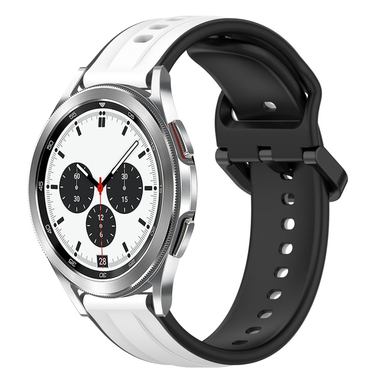For Samsung  Galaxy Watch 4 Classic 42mm 20mm Convex Loop Two-Color Silicone Watch Band