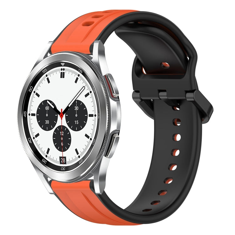 For Samsung  Galaxy Watch 4 Classic 42mm 20mm Convex Loop Two-Color Silicone Watch Band