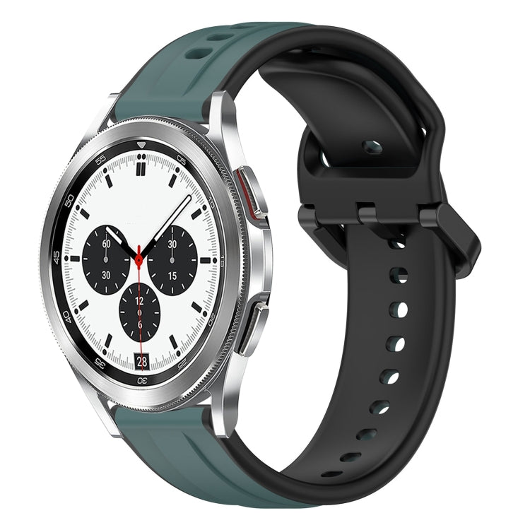 For Samsung  Galaxy Watch 4 Classic 42mm 20mm Convex Loop Two-Color Silicone Watch Band