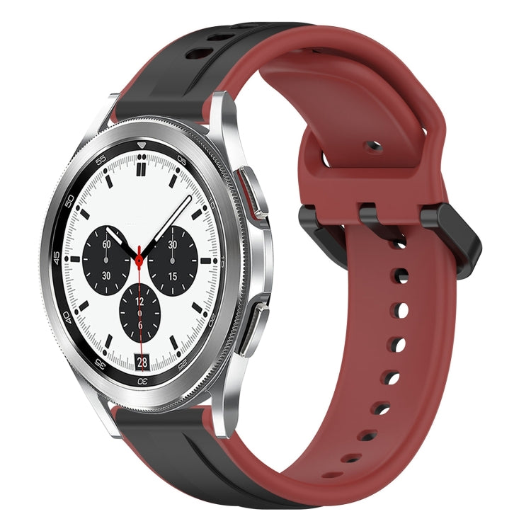 For Samsung  Galaxy Watch 4 Classic 42mm 20mm Convex Loop Two-Color Silicone Watch Band