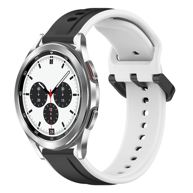 For Samsung  Galaxy Watch 4 Classic 42mm 20mm Convex Loop Two-Color Silicone Watch Band