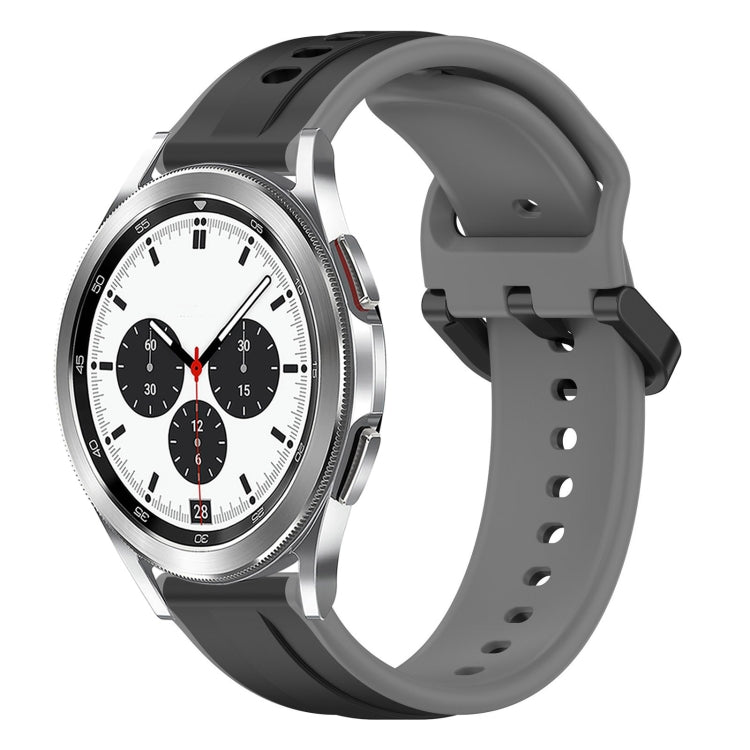 For Samsung  Galaxy Watch 4 Classic 42mm 20mm Convex Loop Two-Color Silicone Watch Band