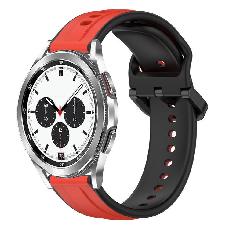 For Samsung  Galaxy Watch 4 Classic 42mm 20mm Convex Loop Two-Color Silicone Watch Band