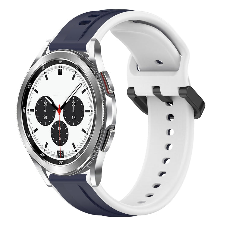 For Samsung  Galaxy Watch 4 Classic 42mm 20mm Convex Loop Two-Color Silicone Watch Band