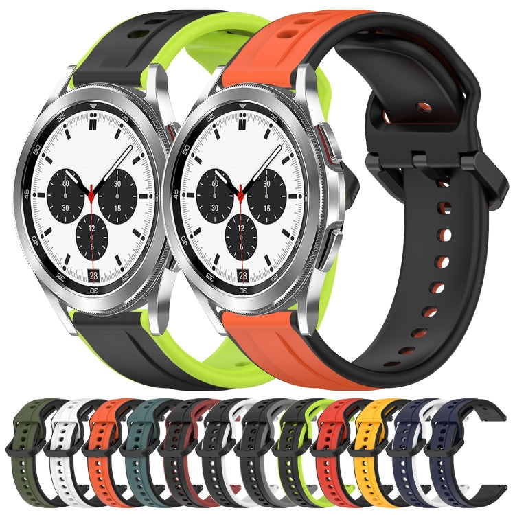 For Samsung  Galaxy Watch 4 Classic 42mm 20mm Convex Loop Two-Color Silicone Watch Band