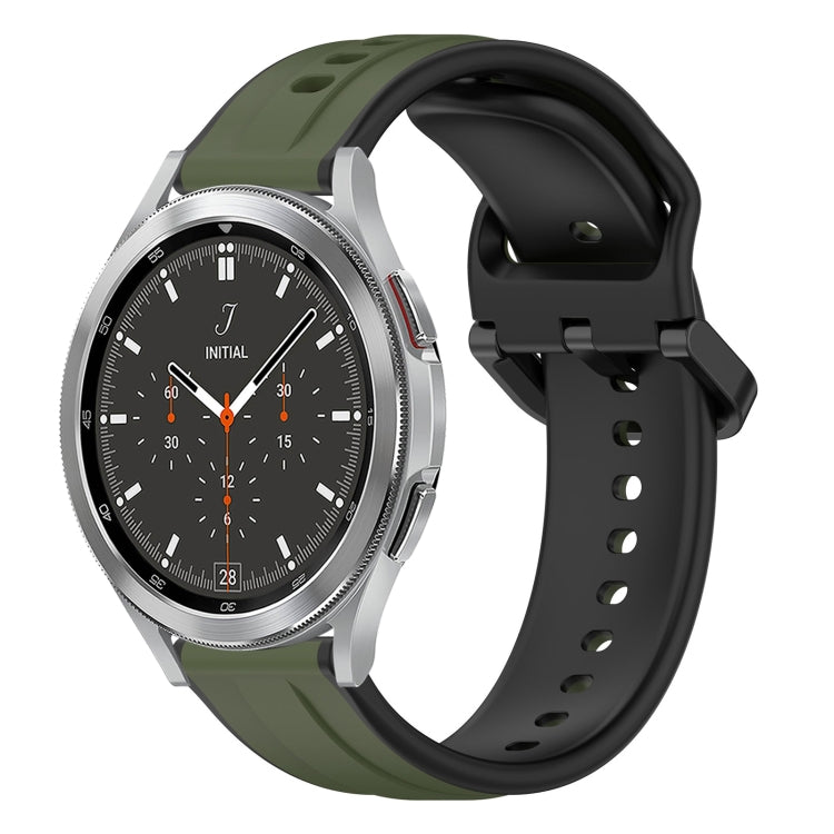 For Samsung  Galaxy Watch 4 Classic 46mm 20mm Convex Loop Two-Color Silicone Watch Band