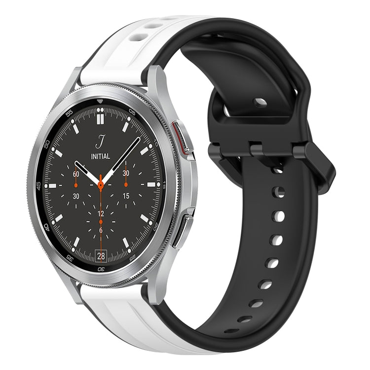 For Samsung  Galaxy Watch 4 Classic 46mm 20mm Convex Loop Two-Color Silicone Watch Band