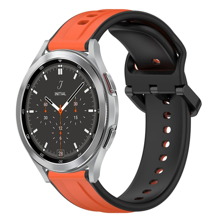 For Samsung  Galaxy Watch 4 Classic 46mm 20mm Convex Loop Two-Color Silicone Watch Band