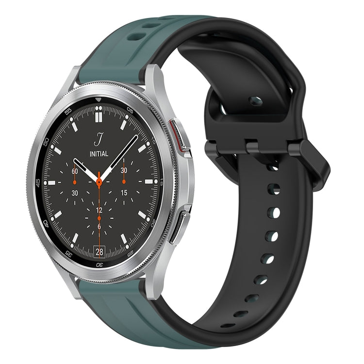 For Samsung  Galaxy Watch 4 Classic 46mm 20mm Convex Loop Two-Color Silicone Watch Band