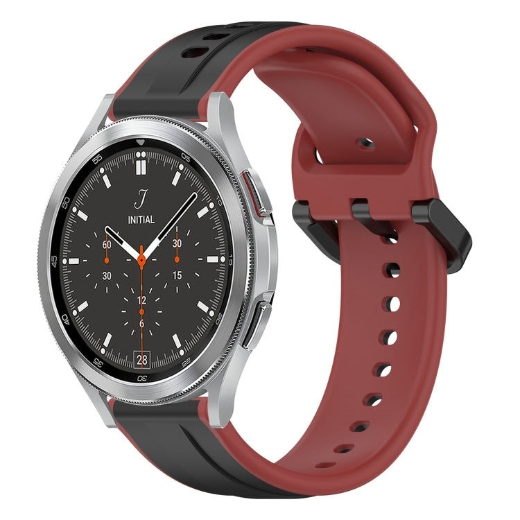 For Samsung  Galaxy Watch 4 Classic 46mm 20mm Convex Loop Two-Color Silicone Watch Band