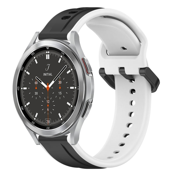 For Samsung  Galaxy Watch 4 Classic 46mm 20mm Convex Loop Two-Color Silicone Watch Band