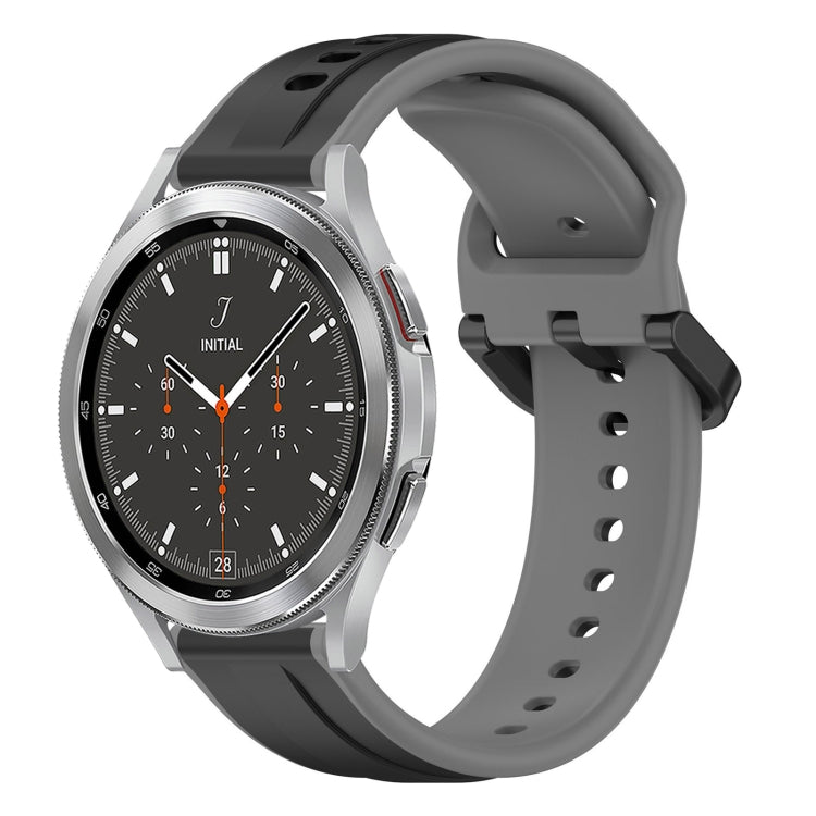 For Samsung  Galaxy Watch 4 Classic 46mm 20mm Convex Loop Two-Color Silicone Watch Band