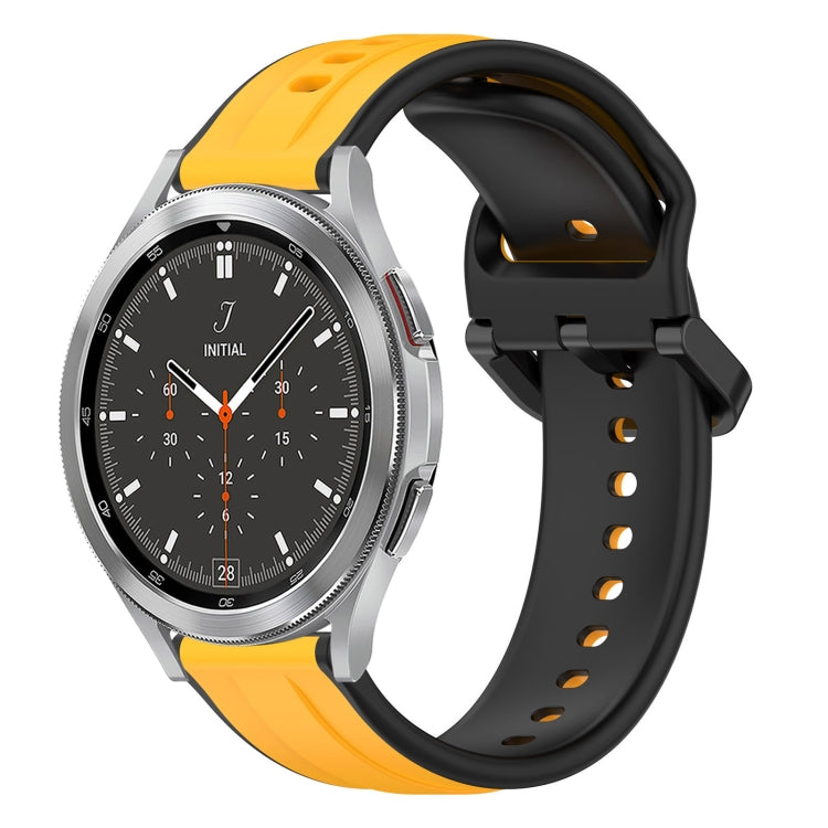 For Samsung  Galaxy Watch 4 Classic 46mm 20mm Convex Loop Two-Color Silicone Watch Band