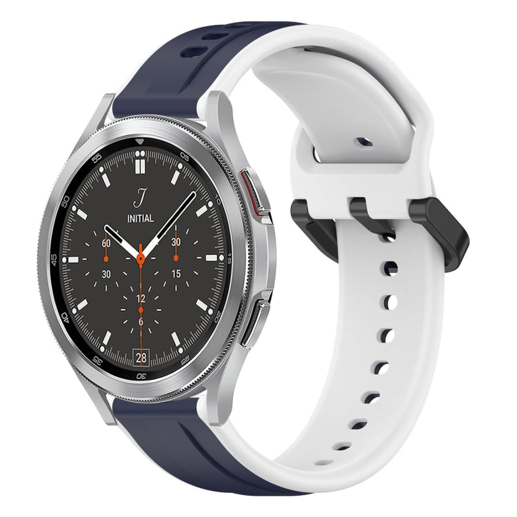 For Samsung  Galaxy Watch 4 Classic 46mm 20mm Convex Loop Two-Color Silicone Watch Band