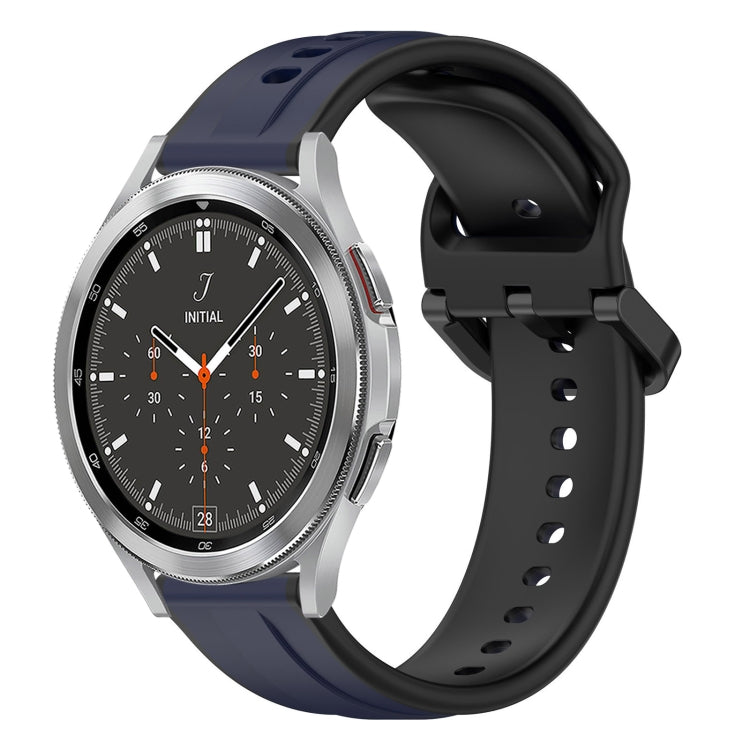 For Samsung  Galaxy Watch 4 Classic 46mm 20mm Convex Loop Two-Color Silicone Watch Band