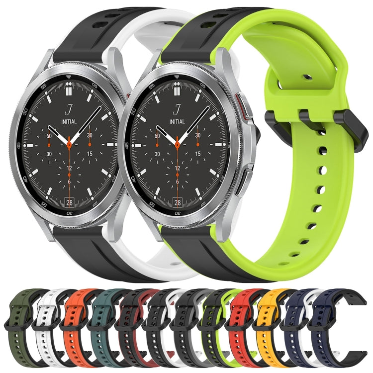 For Samsung  Galaxy Watch 4 Classic 46mm 20mm Convex Loop Two-Color Silicone Watch Band