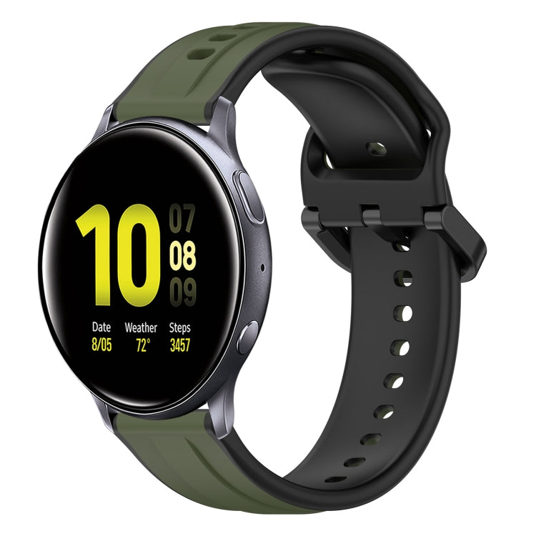 For Samsung Galaxy Watch Active 2 40mm 20mm Convex Loop Two-Color Silicone Watch Band