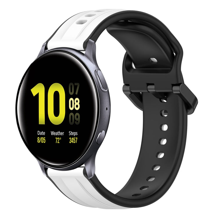For Samsung Galaxy Watch Active 2 40mm 20mm Convex Loop Two-Color Silicone Watch Band