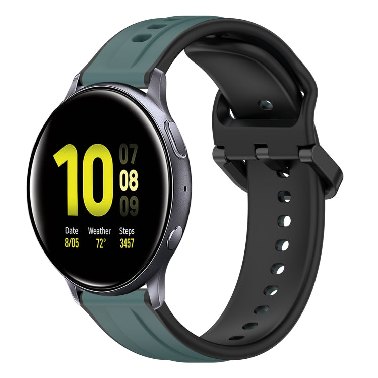 For Samsung Galaxy Watch Active 2 40mm 20mm Convex Loop Two-Color Silicone Watch Band