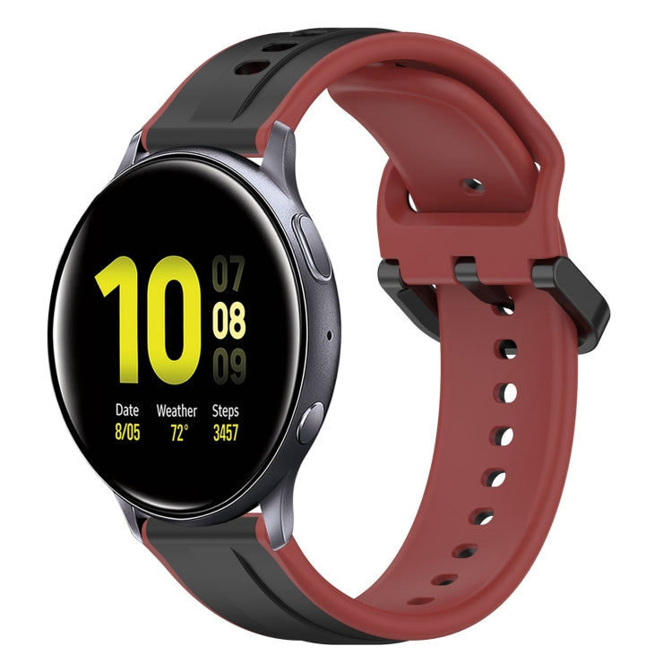 For Samsung Galaxy Watch Active 2 40mm 20mm Convex Loop Two-Color Silicone Watch Band