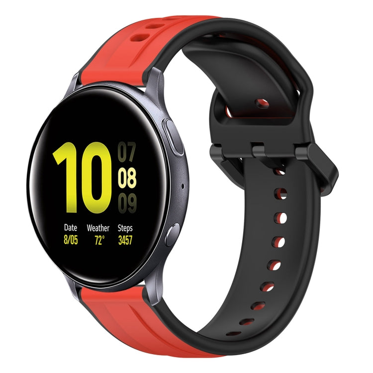 For Samsung Galaxy Watch Active 2 40mm 20mm Convex Loop Two-Color Silicone Watch Band