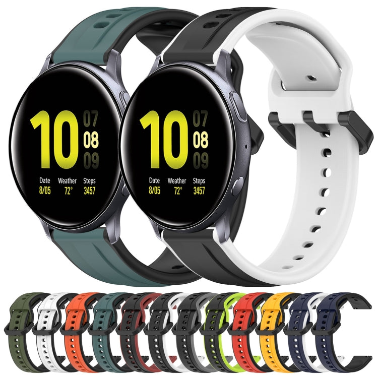For Samsung Galaxy Watch Active 2 40mm 20mm Convex Loop Two-Color Silicone Watch Band