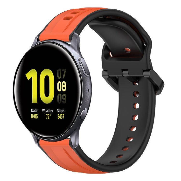 For Samsung Galaxy Watch Active 2 44mm 20mm Convex Loop Two-Color Silicone Watch Band