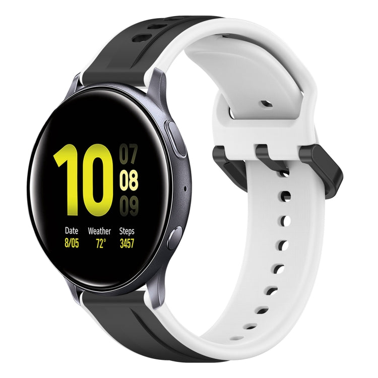 For Samsung Galaxy Watch Active 2 44mm 20mm Convex Loop Two-Color Silicone Watch Band