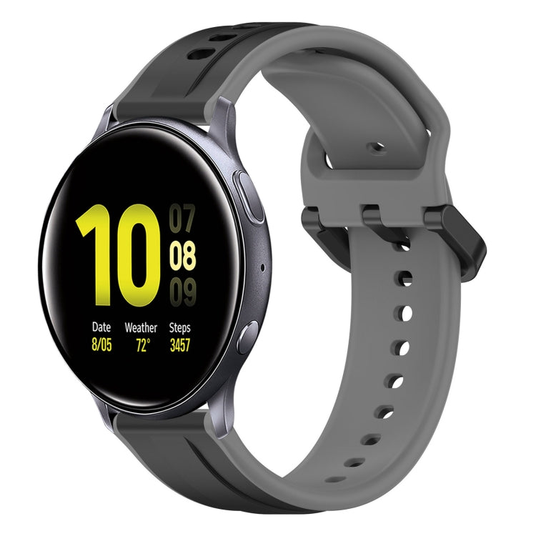 For Samsung Galaxy Watch Active 2 44mm 20mm Convex Loop Two-Color Silicone Watch Band