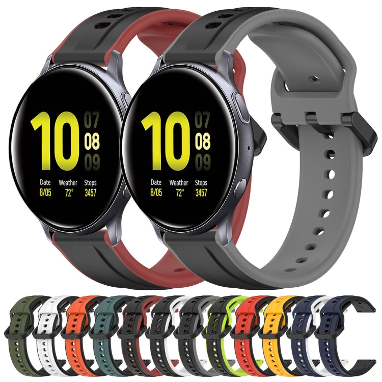 For Samsung Galaxy Watch Active 2 44mm 20mm Convex Loop Two-Color Silicone Watch Band