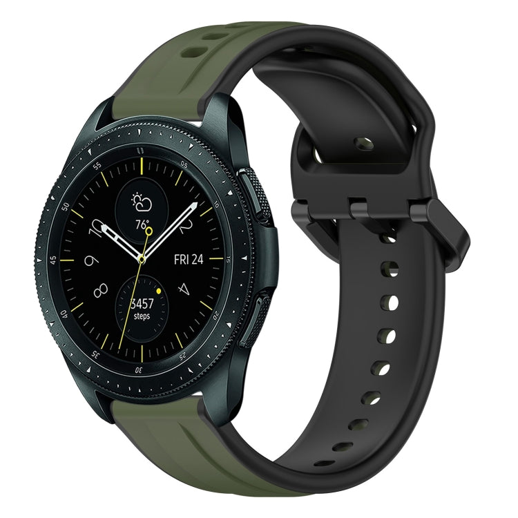For Samsung Galaxy Watch 42mm 20mm Convex Loop Two-Color Silicone Watch Band