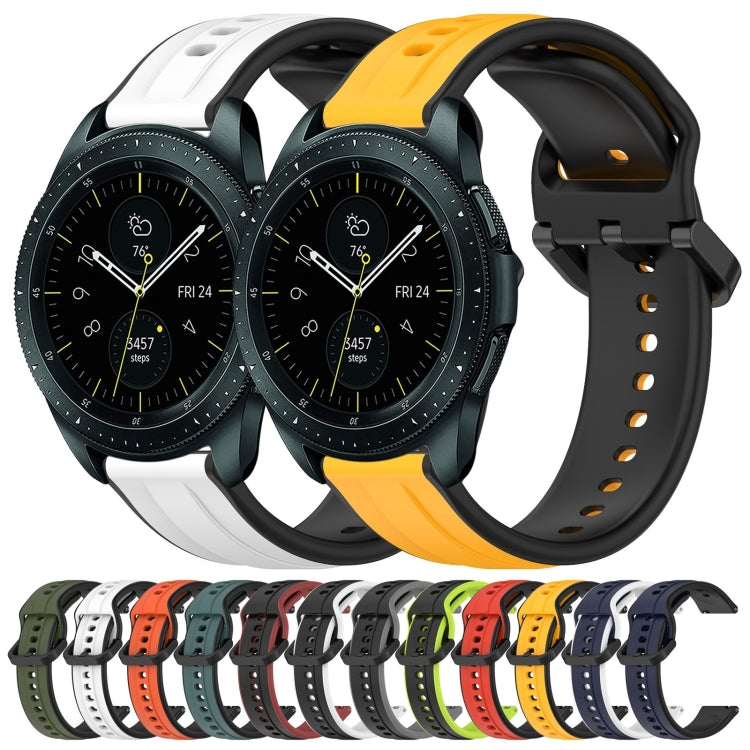 For Samsung Galaxy Watch 42mm 20mm Convex Loop Two-Color Silicone Watch Band