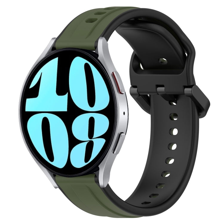 For Samsung Galaxy Watch 6 44mm 20mm Convex Loop Two-Color Silicone Watch Band