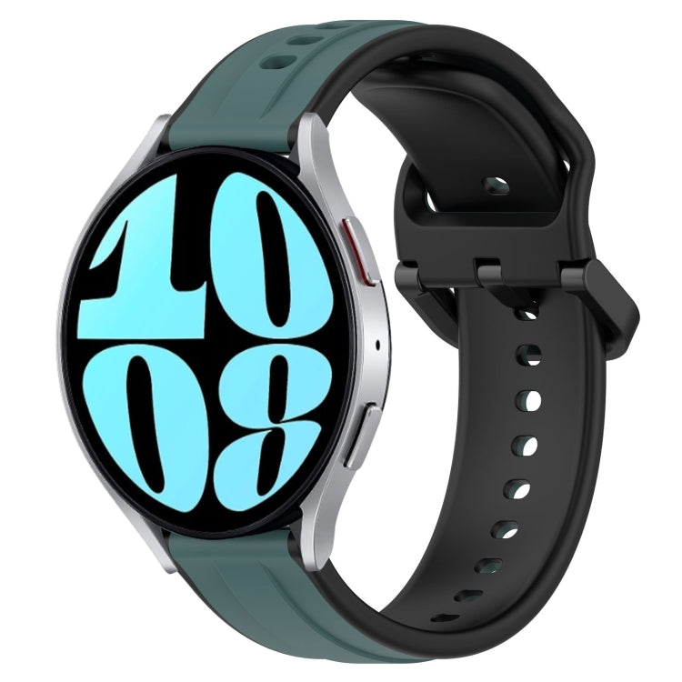 For Samsung Galaxy Watch 6 44mm 20mm Convex Loop Two-Color Silicone Watch Band