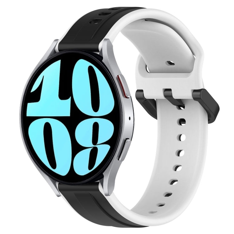 For Samsung Galaxy Watch 6 44mm 20mm Convex Loop Two-Color Silicone Watch Band