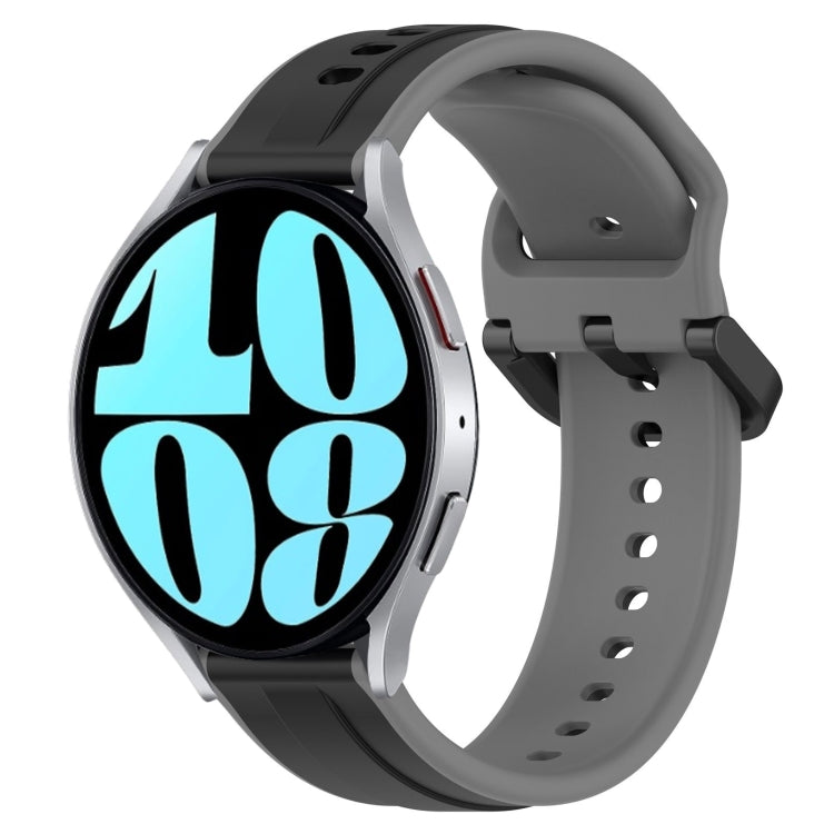 For Samsung Galaxy Watch 6 44mm 20mm Convex Loop Two-Color Silicone Watch Band