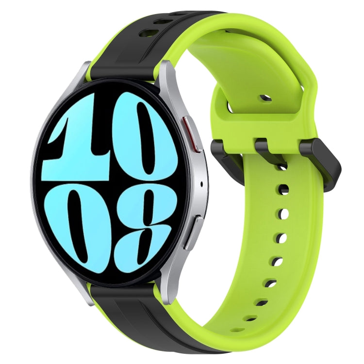 For Samsung Galaxy Watch 6 44mm 20mm Convex Loop Two-Color Silicone Watch Band