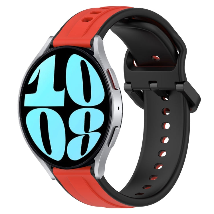For Samsung Galaxy Watch 6 44mm 20mm Convex Loop Two-Color Silicone Watch Band