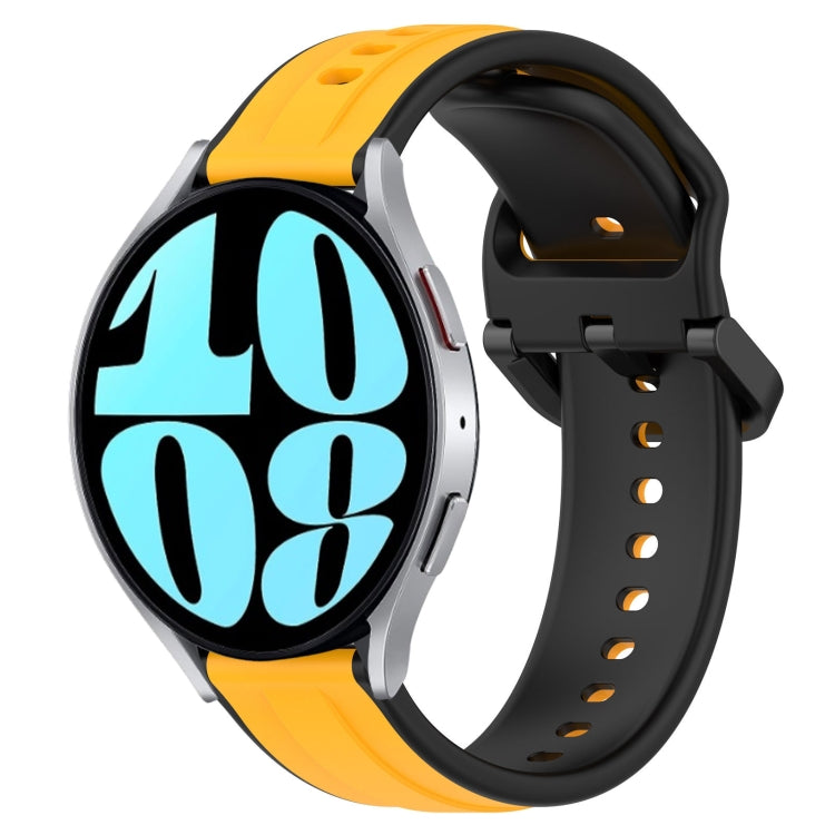 For Samsung Galaxy Watch 6 44mm 20mm Convex Loop Two-Color Silicone Watch Band