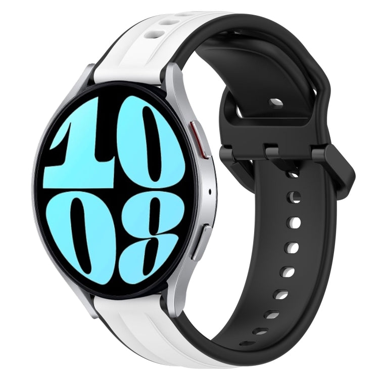 For Samsung Galaxy Watch 6 40mm 20mm Convex Loop Two-Color Silicone Watch Band