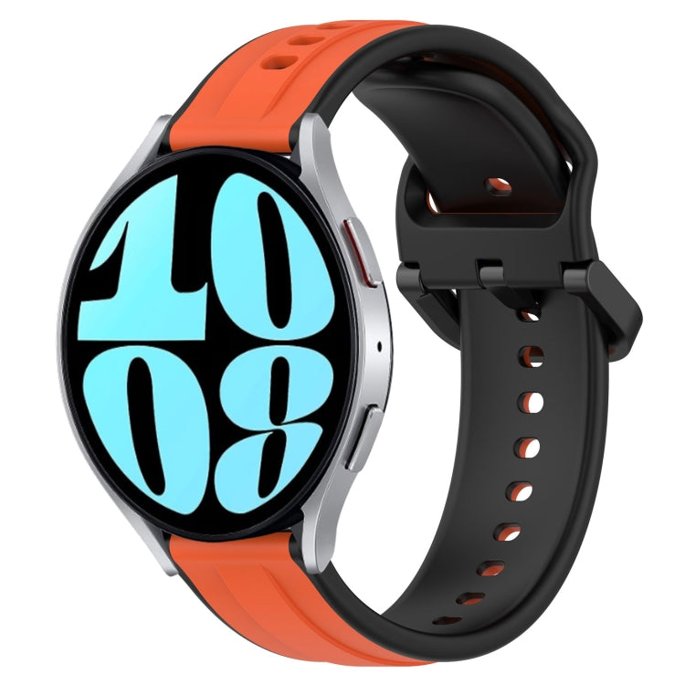 For Samsung Galaxy Watch 6 40mm 20mm Convex Loop Two-Color Silicone Watch Band