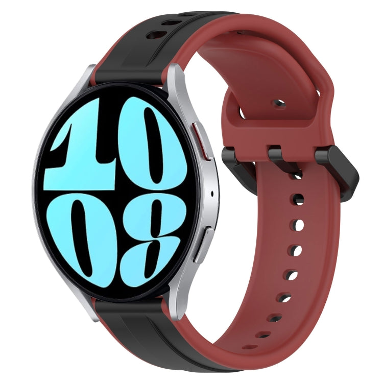 For Samsung Galaxy Watch 6 40mm 20mm Convex Loop Two-Color Silicone Watch Band