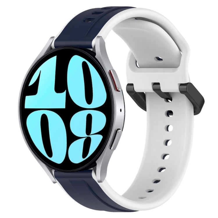 For Samsung Galaxy Watch 6 40mm 20mm Convex Loop Two-Color Silicone Watch Band