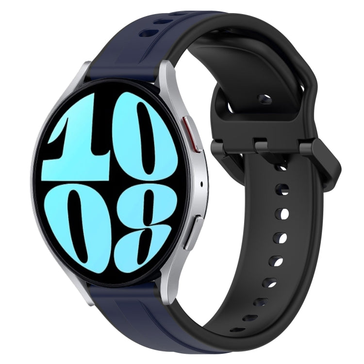 For Samsung Galaxy Watch 6 40mm 20mm Convex Loop Two-Color Silicone Watch Band