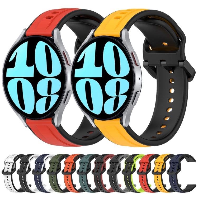 For Samsung Galaxy Watch 6 40mm 20mm Convex Loop Two-Color Silicone Watch Band