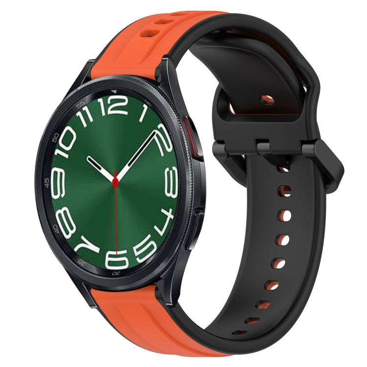 For Samsung Galaxy Watch 6 Classic 47mm 20mm Convex Loop Two-Color Silicone Watch Band
