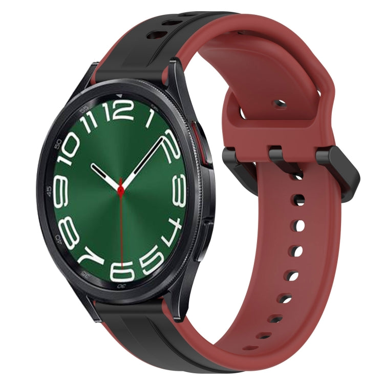 For Samsung Galaxy Watch 6 Classic 47mm 20mm Convex Loop Two-Color Silicone Watch Band