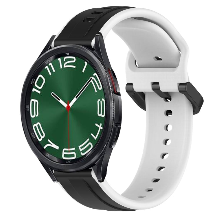 For Samsung Galaxy Watch 6 Classic 47mm 20mm Convex Loop Two-Color Silicone Watch Band